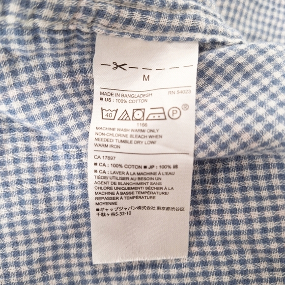 Banana Republic Men Sz M Standard Fit Cotton‎ Plaid Gingham Button Down Shirt - Picture 11 of 13